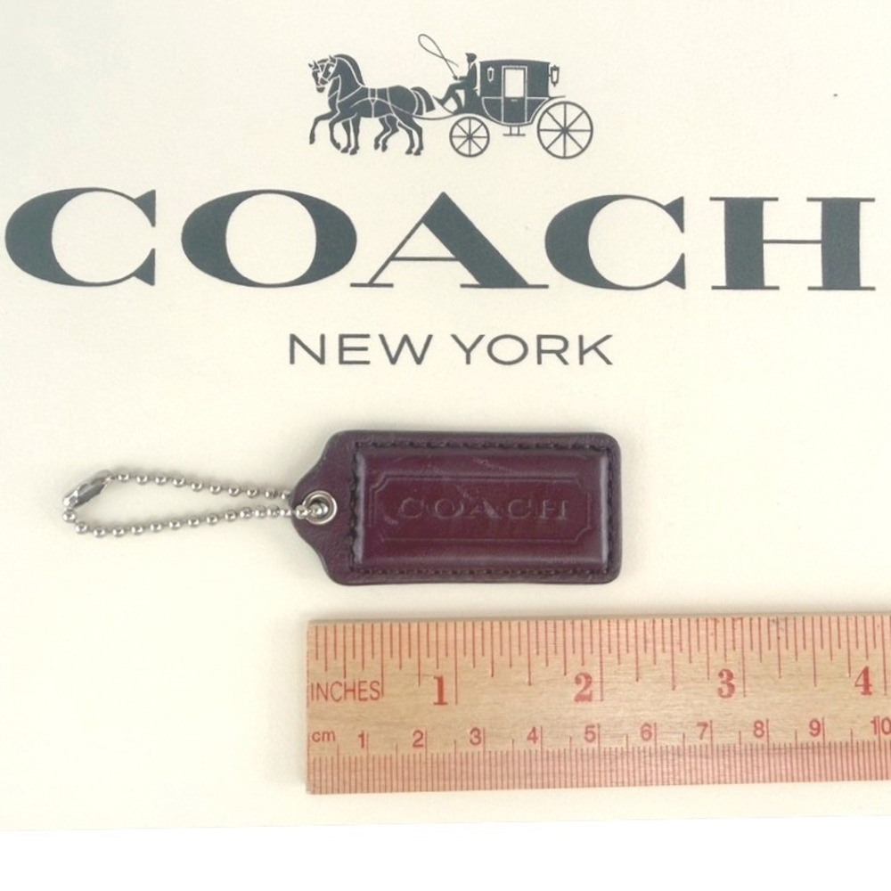 COACH | Medium | Burgundy Purse Hang Tag Charm Silver Chain 2.25"x 1"